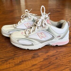 New Balance 558 Women's White and Pink Athletic Walking Shoes